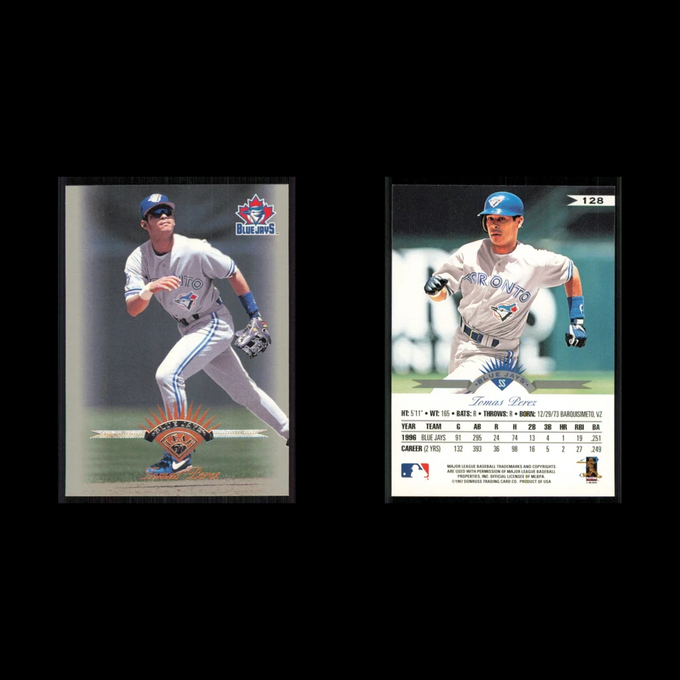 Tomas Perez #128 1997 Leaf Toronto Blue Jays Baseball Card MLB NM - Image 3 of 3