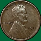 1911-S Lincoln Wheat Cent Almost Uncirculated AU Coin #43247