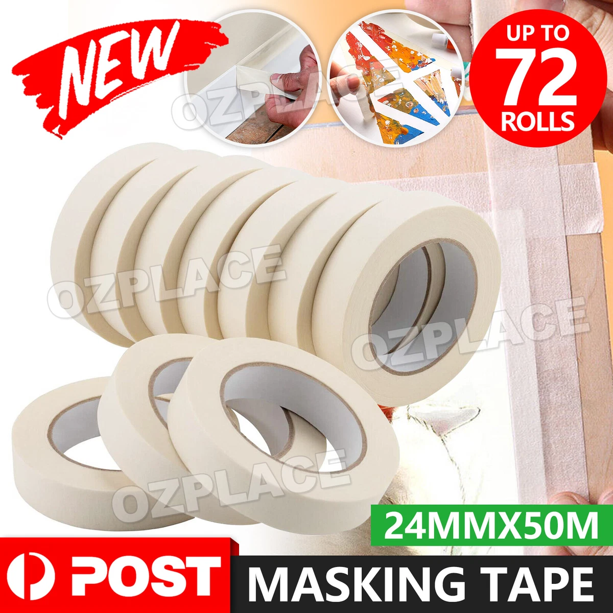 Masking Tape Painting Crepe Paper 24mm 50m Painter Painting Cove DIY Craft Bulk