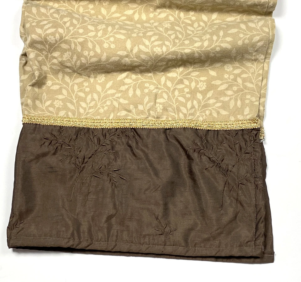 Martha Stewart Vintage Par de Cortinas Paneles Largo Marrón Tostado Borde Cortinas de Lujo Foto 3 de 4