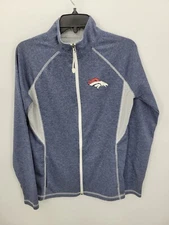 Denver Broncos Majestic Jacket Womens Medium Blue Zip Up Activewear Football