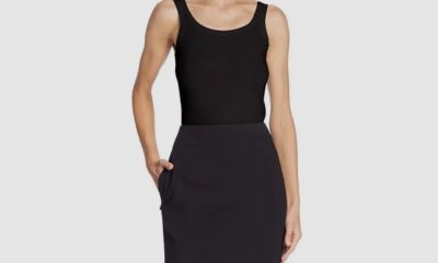 $341 Akris Punto Women's Black Elements Wool Tank Top Size 2