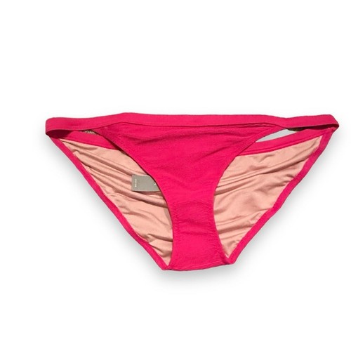 J. Crew Hot Pink Ribbed-Trim Hipster Full-Coverage Bikini Swim Bottom Sz XL NEW