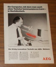 Seltene Werbung AEG Computer Spracherkennung - Kommunikation ohne Tastatur 1987