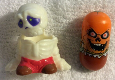 2004 Mighty Beanz Bodz S1: #276 Pumpkin Head Bean & Skeleton Bod (White)