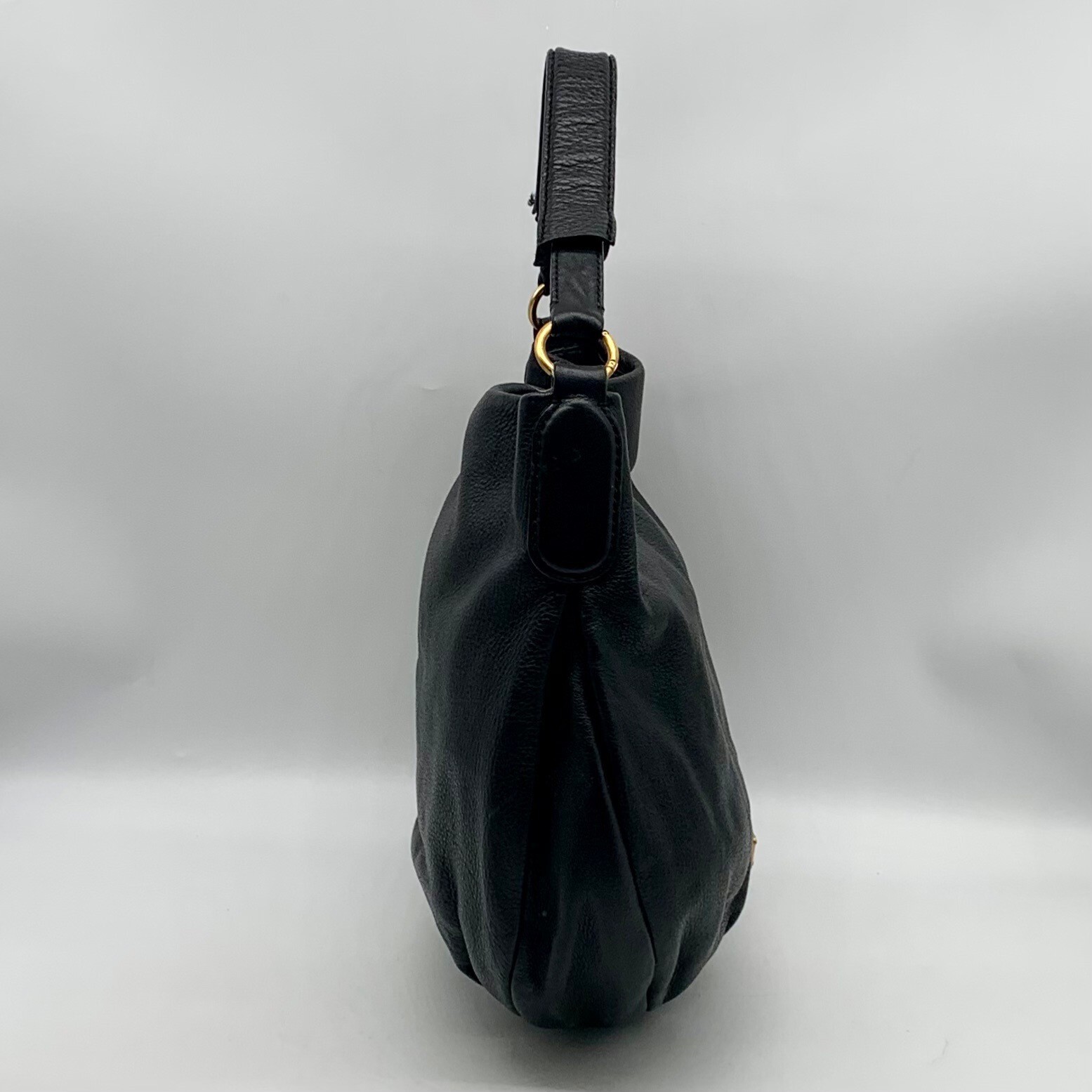 Marc Jacobs Black Leather New Q Hillier Convertible Hobo Bag eBay