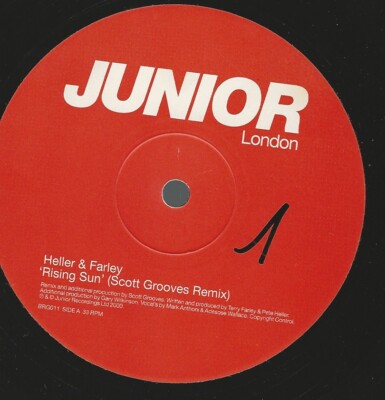VINYL  12''  HELLER & FARLEY RISIN SUN ( SCOTT GROOVES REMIX ) / DEEP SENSATION (