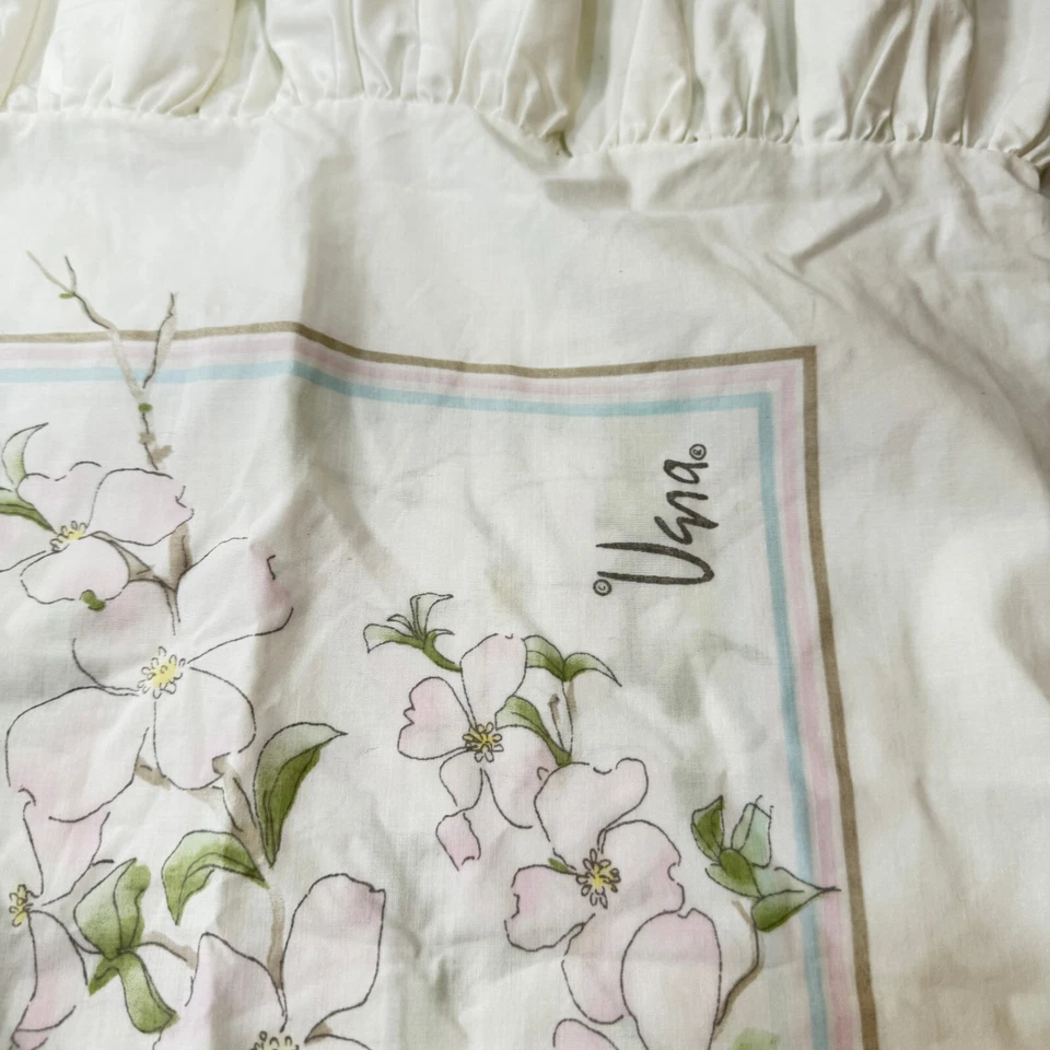 De colección Burlington Vera Neumann Funda de Almohada Par Floral Volantes Mezcla Percal EE. UU. Foto 3 de 4