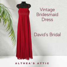 DAVID'S BRIDAL Spaghetti Strap Chiffon Dress