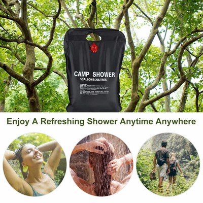 20L Portable Shower Heated Bag Solar Water Heater Camping Shower Bath Water  Bag | eBay
