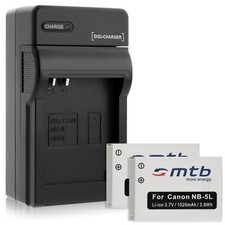 2 Akkus NB-5L + Ladegerät für Canon PowerSh...