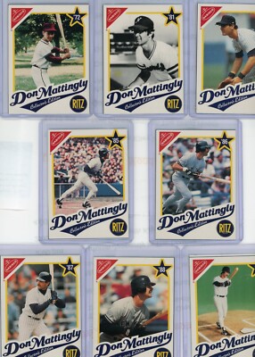 Don Mattingly 1989 Nabisco Ritz 8 Card Baseball Set Cut from Sheet