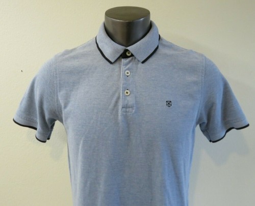 Mens Jack & Jones Premium Short Sleeve Polo Shirt Size XL Blue Cotton - Picture 4 of 8