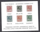 CANADA SET OF 3c ADMIRAL REVERSE LITHO IMPERF PROOFS BS32362