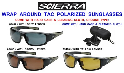 SCIERRA WRAP AROUND TAC POLARISIERTE SONNENBRILLE + HARTSCHALENETUI FÜR FLIEGENRUTE ANGELSCHNUR