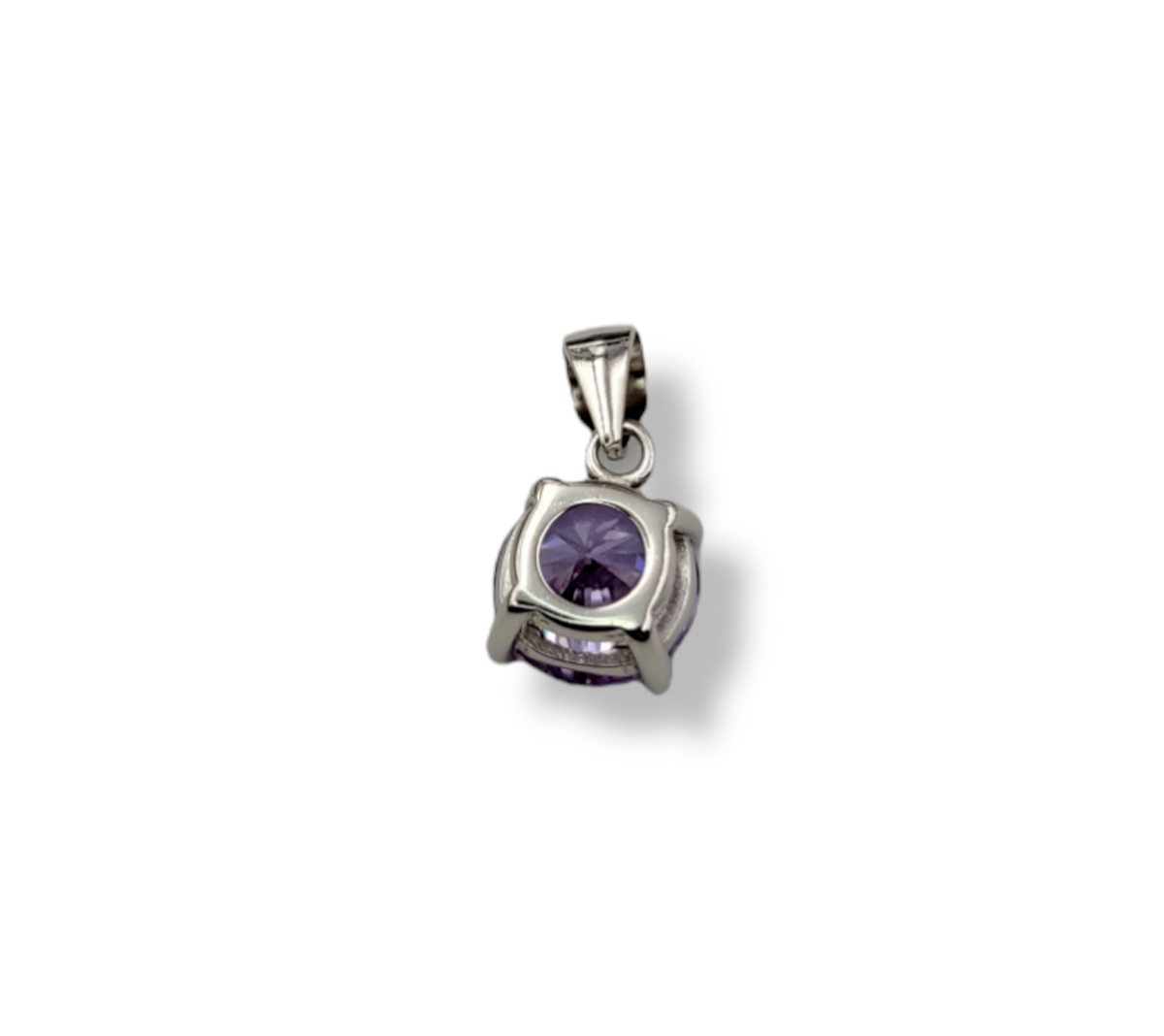 Gorgeous Round Light Purple CZ and Sterling Silver 925