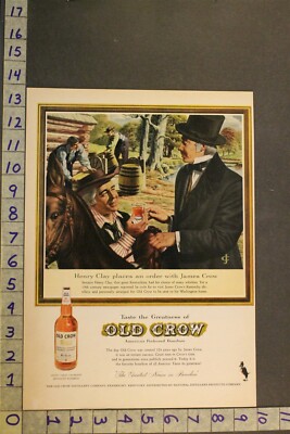 1959 DISTILLERY LIQUOR OLD CROW BOURBON KENTUCKY SENATOR CLAY POLITICS AD SW09