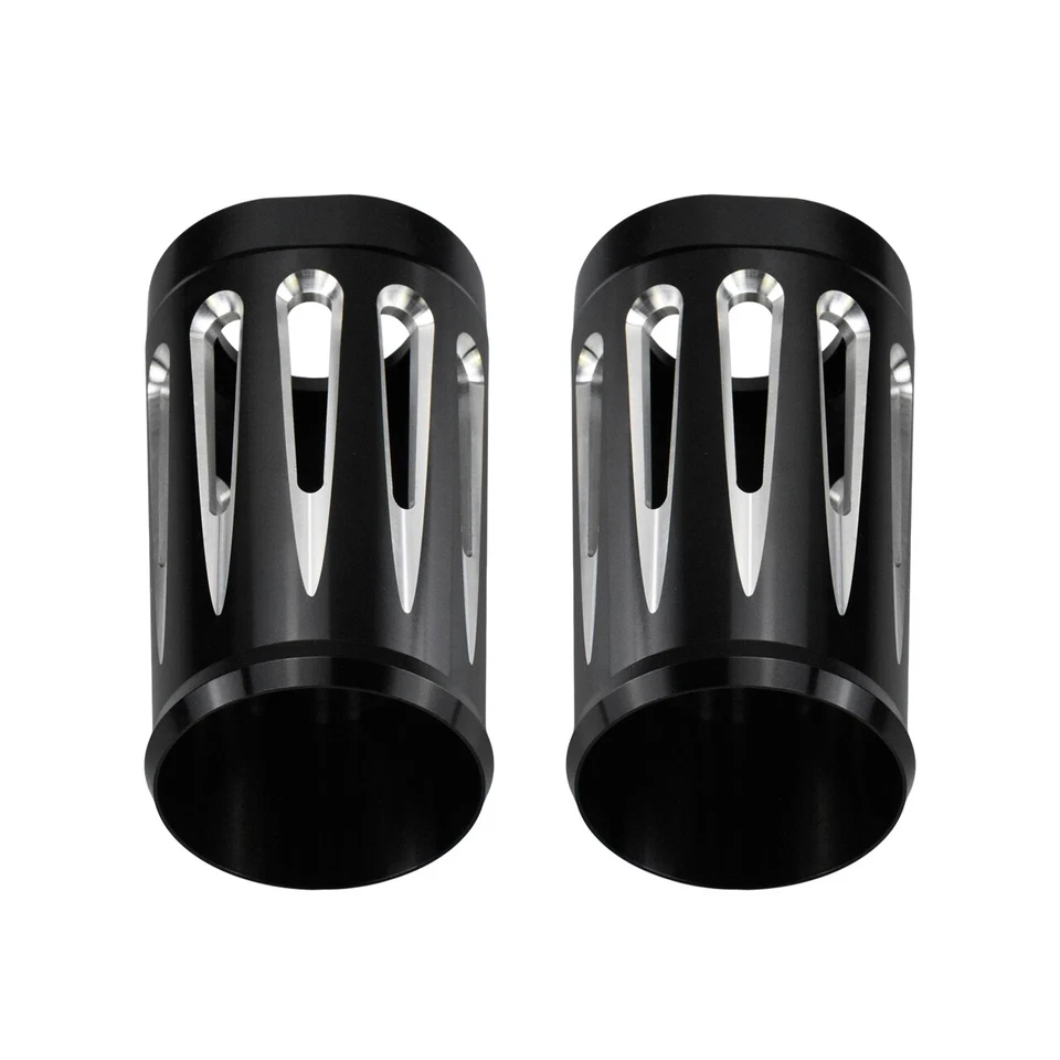 Cubierta deslizante de la bota de la horquilla CNC Cow Bell para Harley Touring Road King Glide 1980-2023 Foto 3 de 4