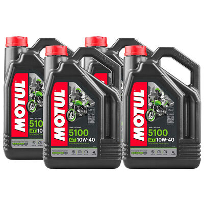 Motul 5100 4T 10W40 Technosynthese Ester 4-Stroke 16L Engine Motor Oil 4 x 4L