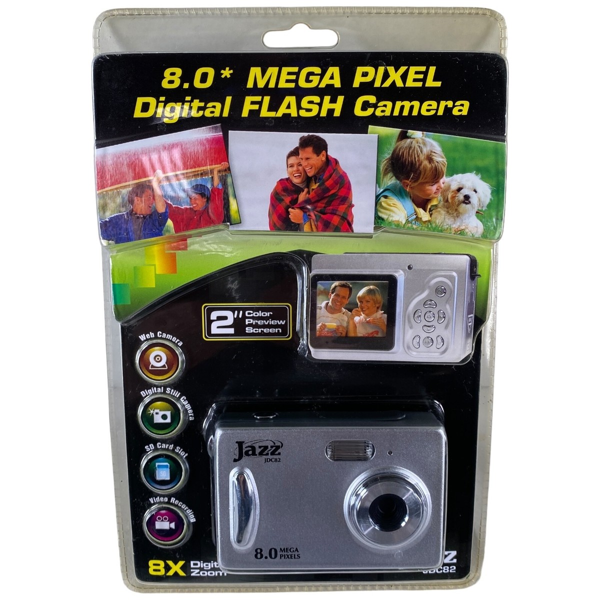 Jazz JDC82 8 Mega Pixel Digital Still, Web, Vid Camera Silver 8x