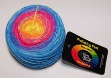 4oz Done Roving FROLICKING FEET GRADIENT DK HandPainted Merino Yarn #15 DAYS END