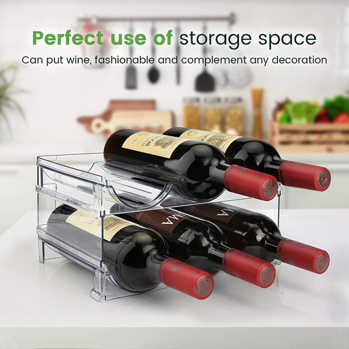 2er Pack Stapelbar Wasserflasche Organizer Regal - Küche Schrank Aufbewahrung Halter - Bild 5 von 8