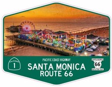 Metallschild Pacific Coast Highway Santa Monica end of the Trail 29x22 Route 66