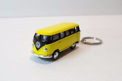 2.5'' Kinsmart 1962 VW Volkswagen Bus Diecast Toy Car Keychain 1:64 Yellow