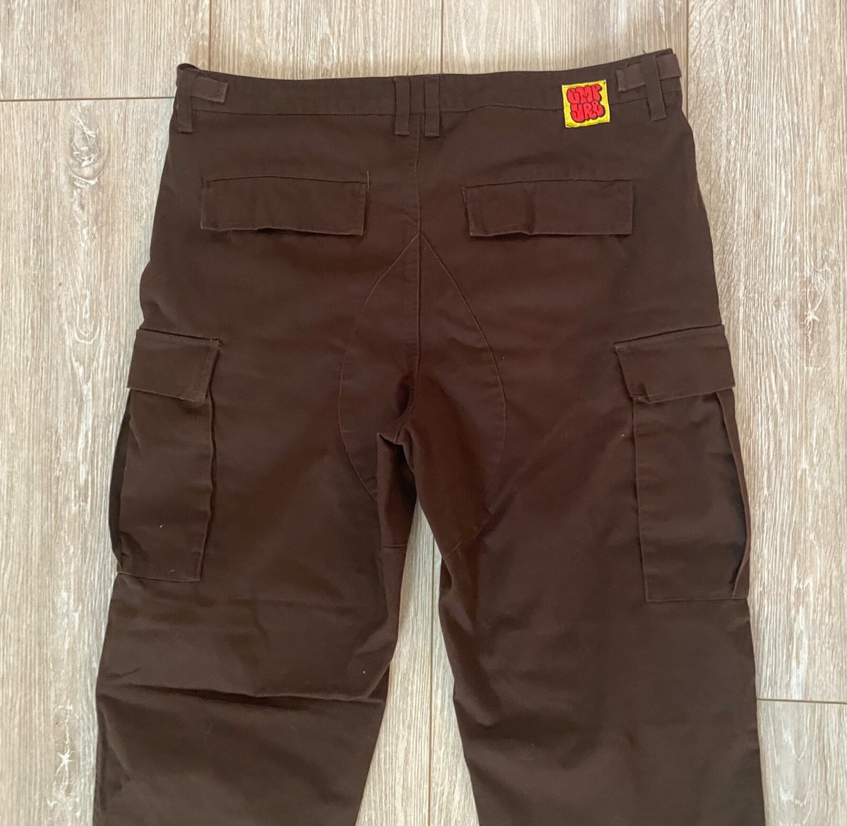 Empyre Mens Cargo Pants Brown Relaxed Wide Leg Baggy Skater Size