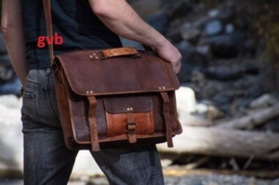 Messenger Men's Casual Crossbody Vintage Laptop Business Leather Bag