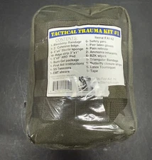 Elite First Aid Tactical Trauma Kit #1 - Brand New - FA142/Olive-Green