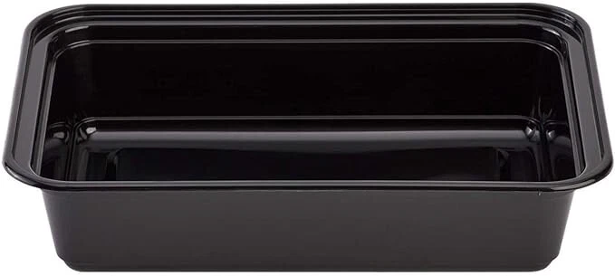 Contenedores negros de plástico para preparar comidas de 38 oz con tapas aptos para microondas SIN BPA Foto 3 de 4