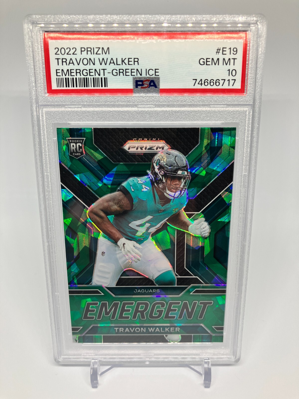 Travon Walker Panini Prizm Emergent #E19 Green Ice