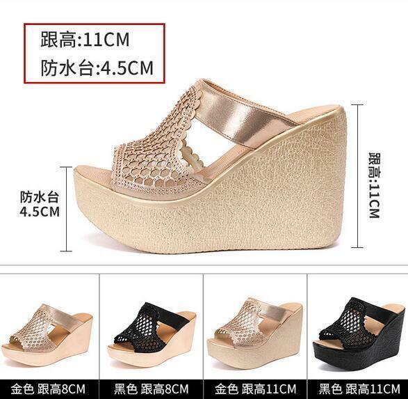 PANTOFOLA D’ORO Sandali estivi donna zeppa pelle pu pantofole casual punta aperta scarpe taglie forti