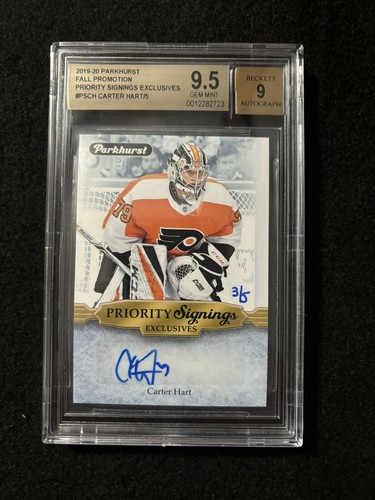 Carter Hart 2019-20 Parkhurst Fall Promo Priority Signings Exclusive 3/5 BGS 9.5