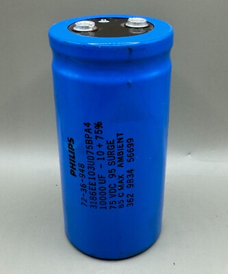 PHILIPS 3186EE103U075BPA4 Elecrolytic Capacitor 10000Uf 75 VDC | eBay