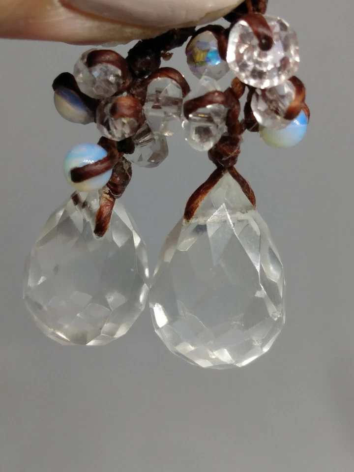 M4 красивый искусственный кристалл и кожи ручной работы бисером подвеской серьги - Изображение 4 из 4