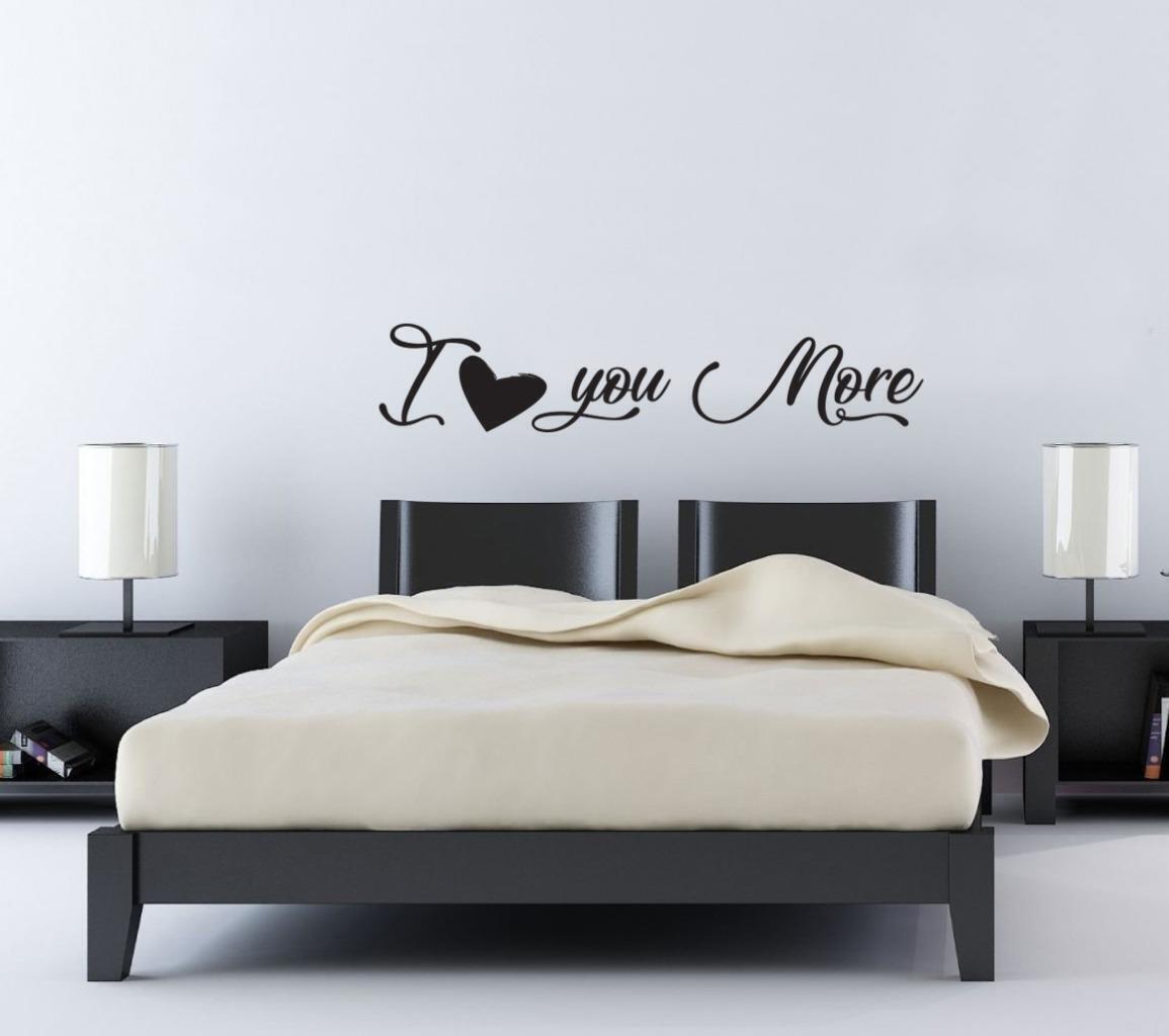 I LOVE YOU MORE WALL STICKER Decal Lettering Decor Art Quote Phrase ...