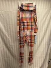 Cat  Jack Girls' Printed Union Suit One Piece Hooded Pajama Plaid Medium 8 NWT