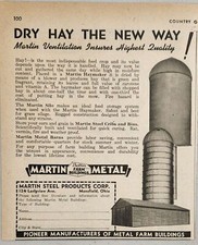 1947 Print Ad Martin Metal Haymaker Silos & Farm Buildings Mansfield,Ohio