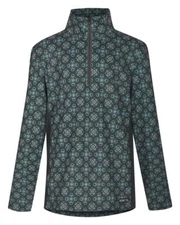 Kerrits Kids Up Tempo Fleece Tech Top Print - Spruce Bit of Frost