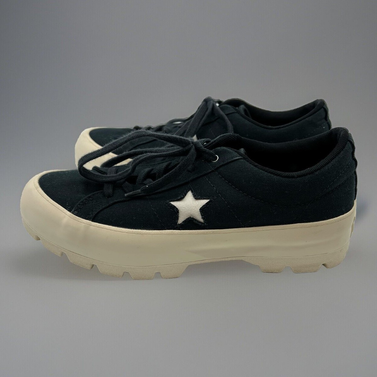 Black One Star Lugged Platform Low Top Converse One Star Lugged