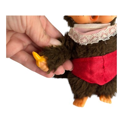 Vintage 70s Sekiguchi MONCHHICHI 7” Thumkey Plush Toy Doll Monkey