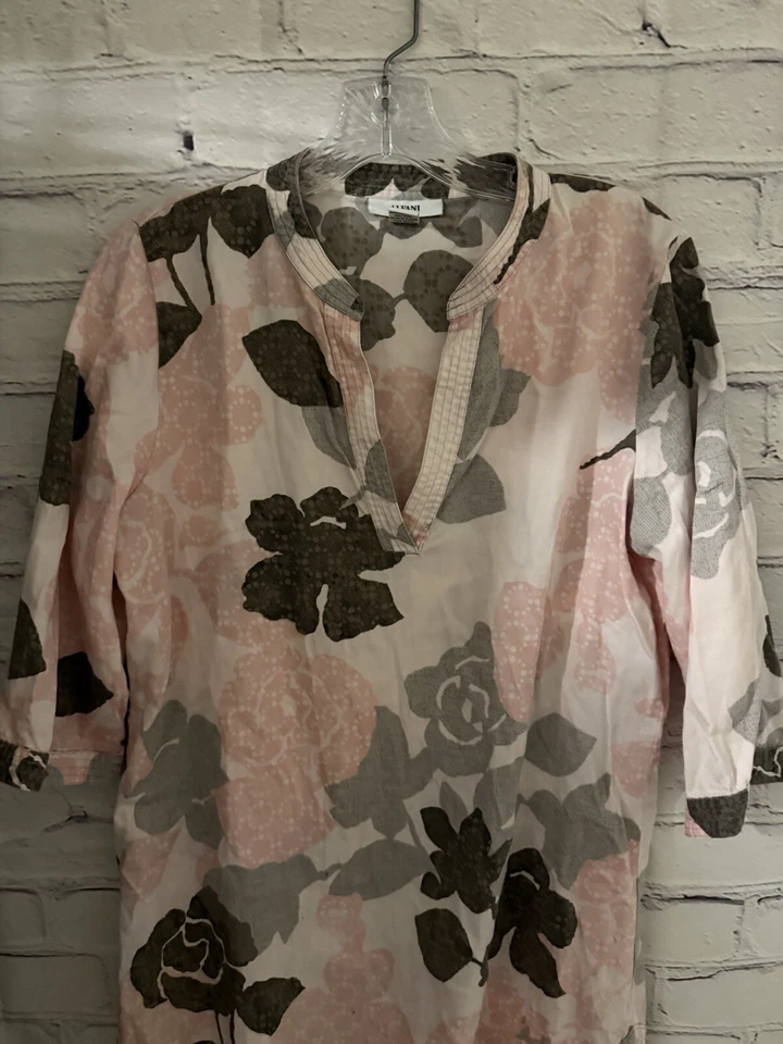 Camisón floral Alfani Intimates rosa/gris cuello en V 100 % algodón usado en excelente estado para mujer S Foto 2 de 4