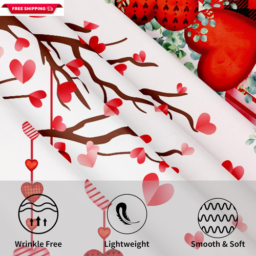 Valentine'S Day Tablecloth round 60 Inch Red Valentine Table Cloth Washable Pink - Picture 7 of 7