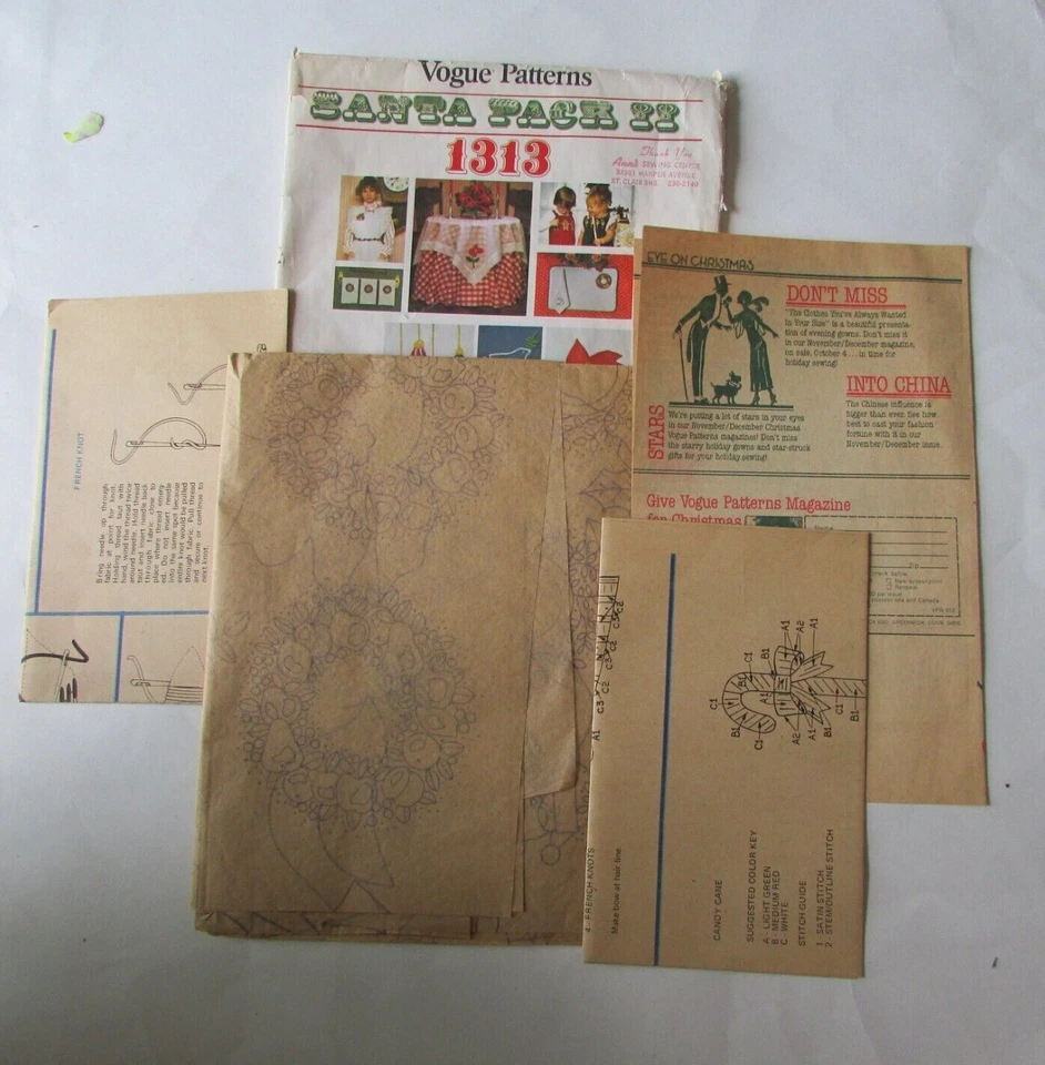 Vogue Patterns Santa Pak II Ornaments Decor #1313 Uncut NOS - Image 2 of 2