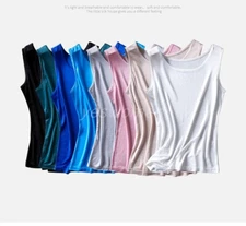 Women Mulberry Silk Camisole Tank Top Vest T Shirt Undershirt Sleeveless Blouse