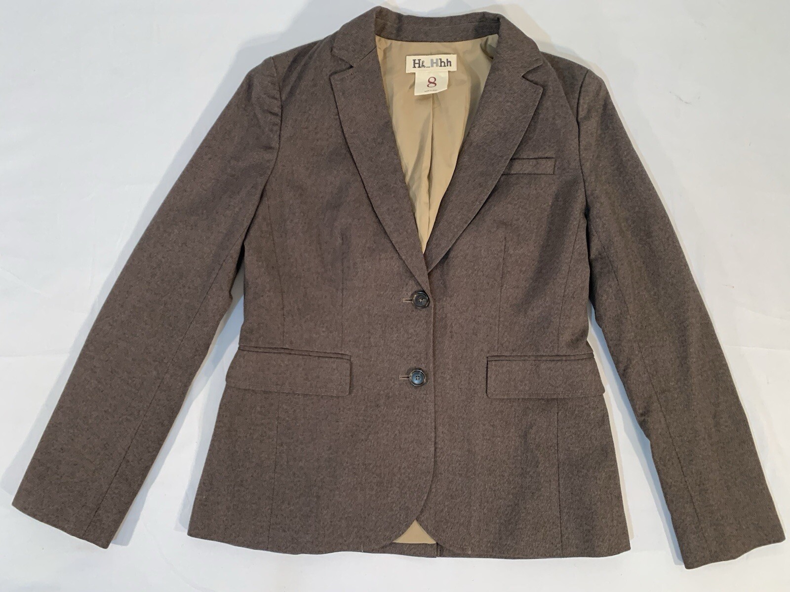 Chaqueta/ablazer Hhh Hifiger para mujer marrón mezcla de lana talla 8