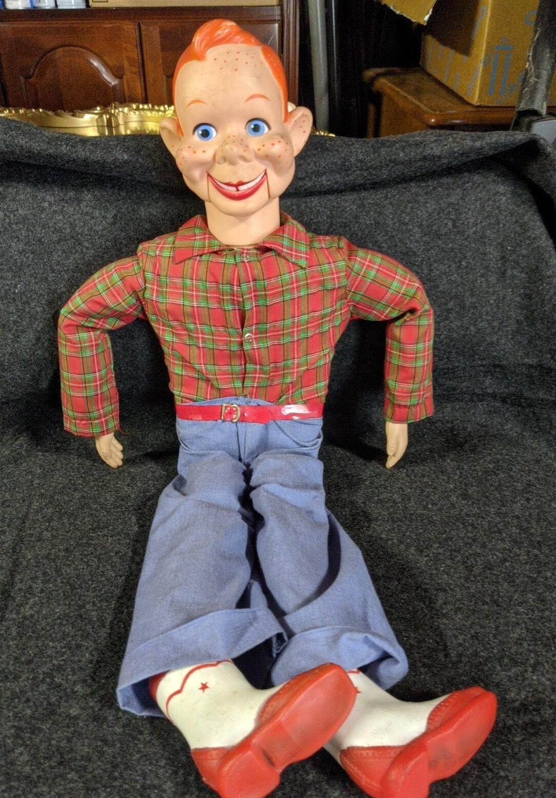 Vintage 1972 Howdy Doody Ventriloquist Dummy 30” Eegee With Head Stick