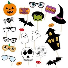 22PCS Halloween Photo Booth Props Spooky Party Photo Props for All Ages,